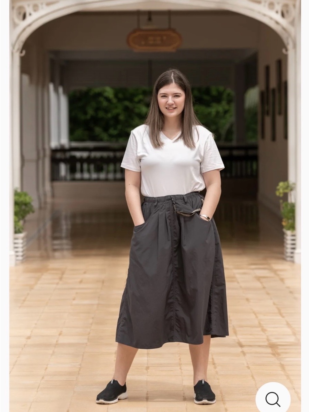 Macabi Utility Midi Skirt Charcoal Size M short Travel activity adventure Nylon
